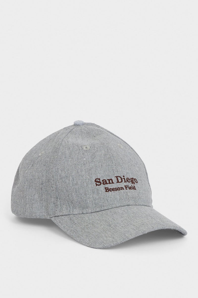 DeFacto Grey Man Man Embroidered Linen Blend Cap Casual - Image 2